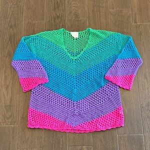 Colorful Crochet Women's Swim Coverup